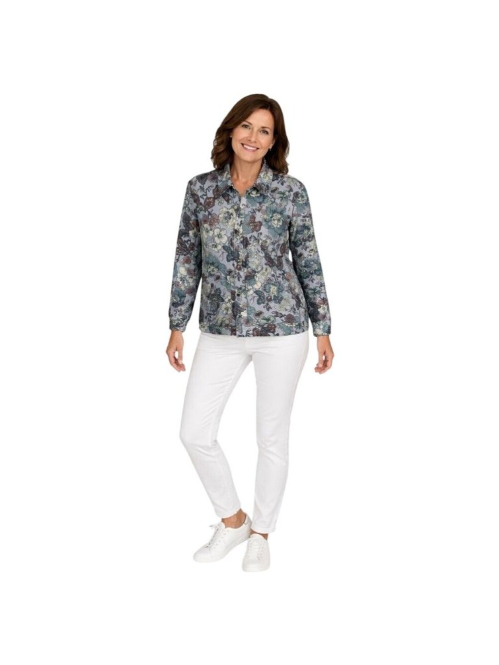 New ZARA Medium Blue Floral Tapestry Shacket